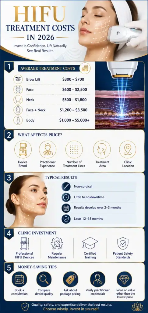 HIFU treatment costs in 2026